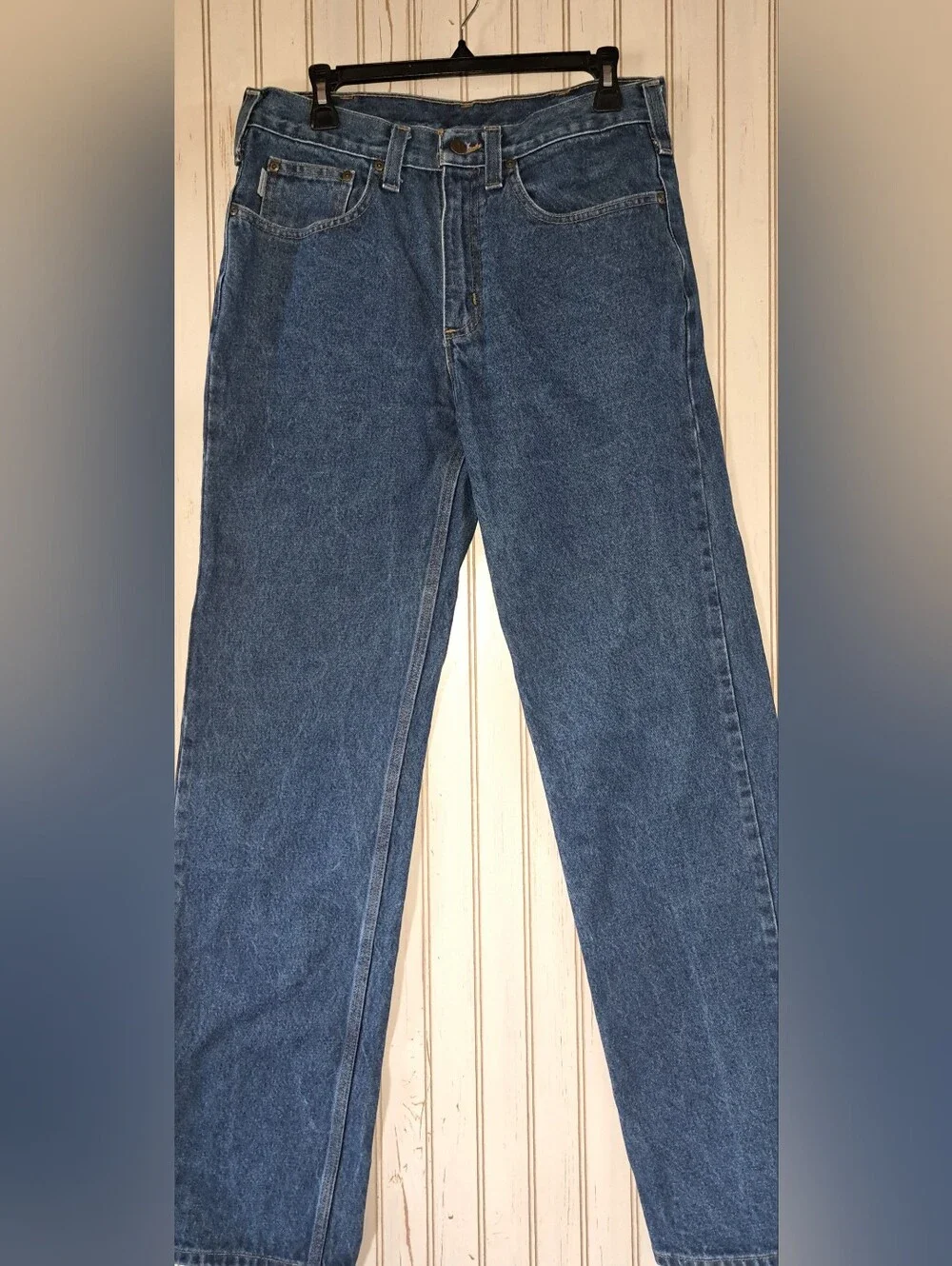 Mens Carhartt Relaxed Fit Tapered Leg Jeans 32”x34” Work Quality Tall